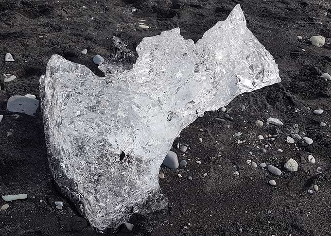 Ice Chunk on Black Sand Beach