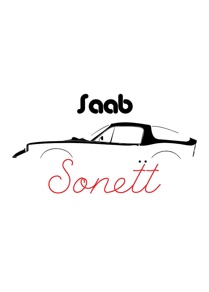 Saab Sonett Minimalist Car Outline