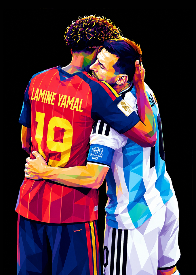Lamine Yamal and Lionel Messi