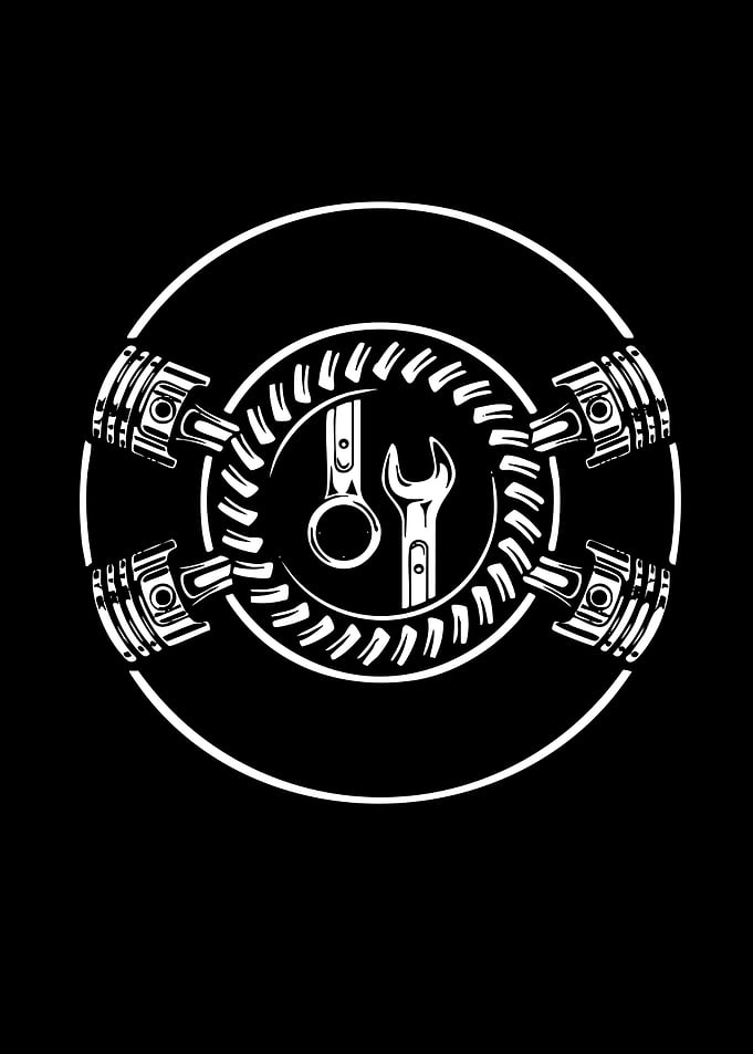 Automotive Mechanic Piston Wrench Emblem
