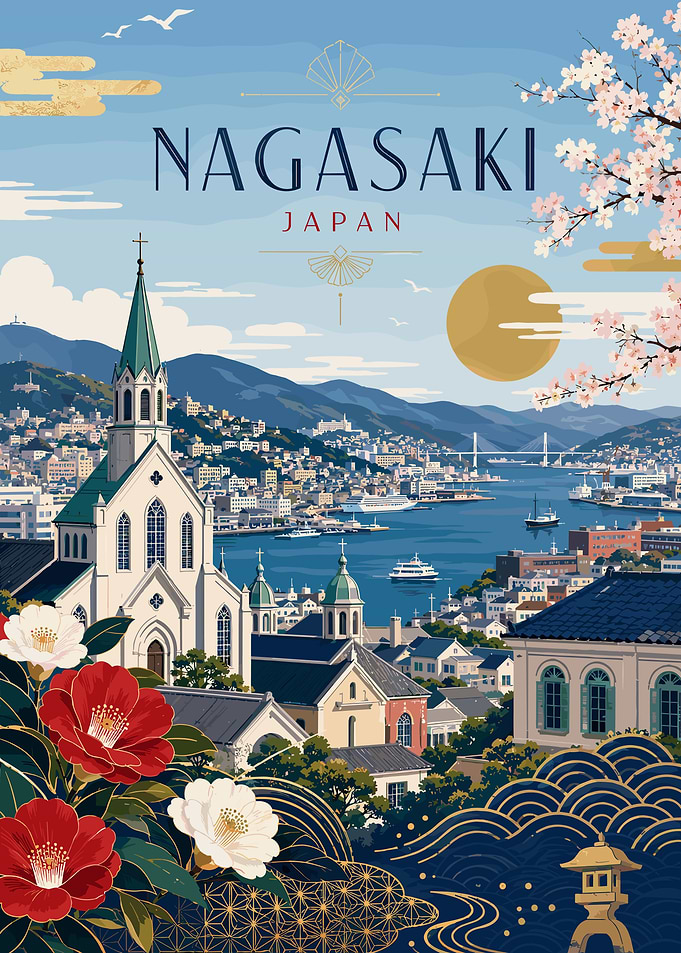 Nagasaki Japan Travel Poster
