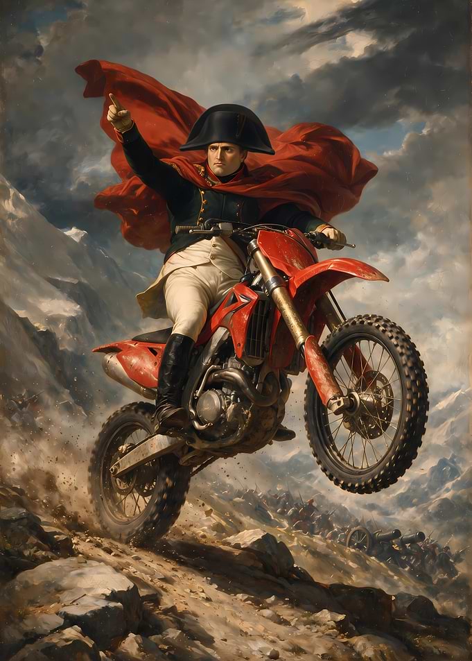 Classic Hero NB Riding a Dirt Bike