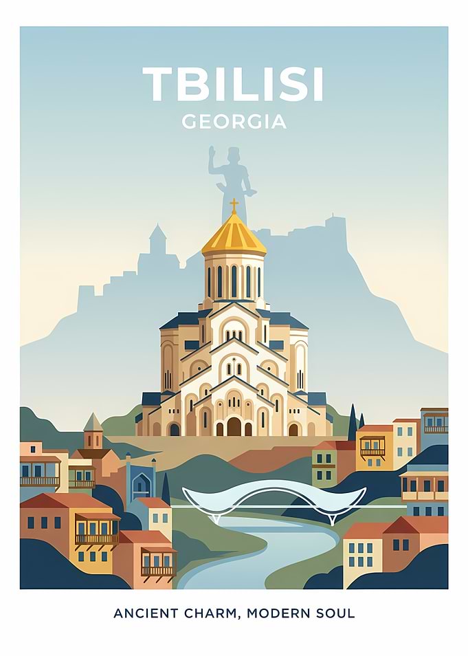 Tbilisi Georgia Travel Poster