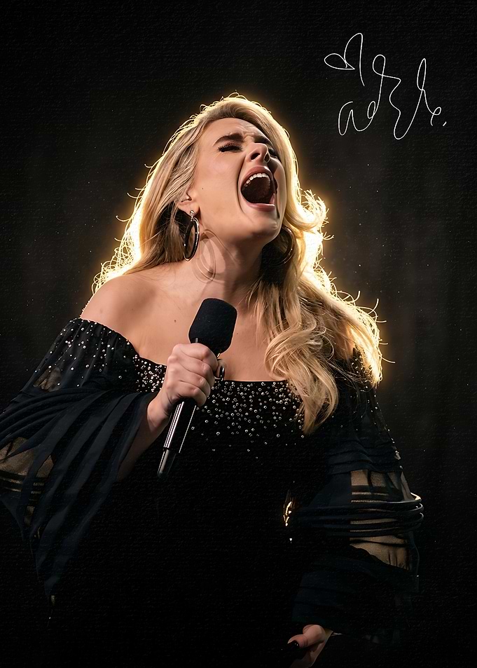 Adele Singing Live Performance Portrait