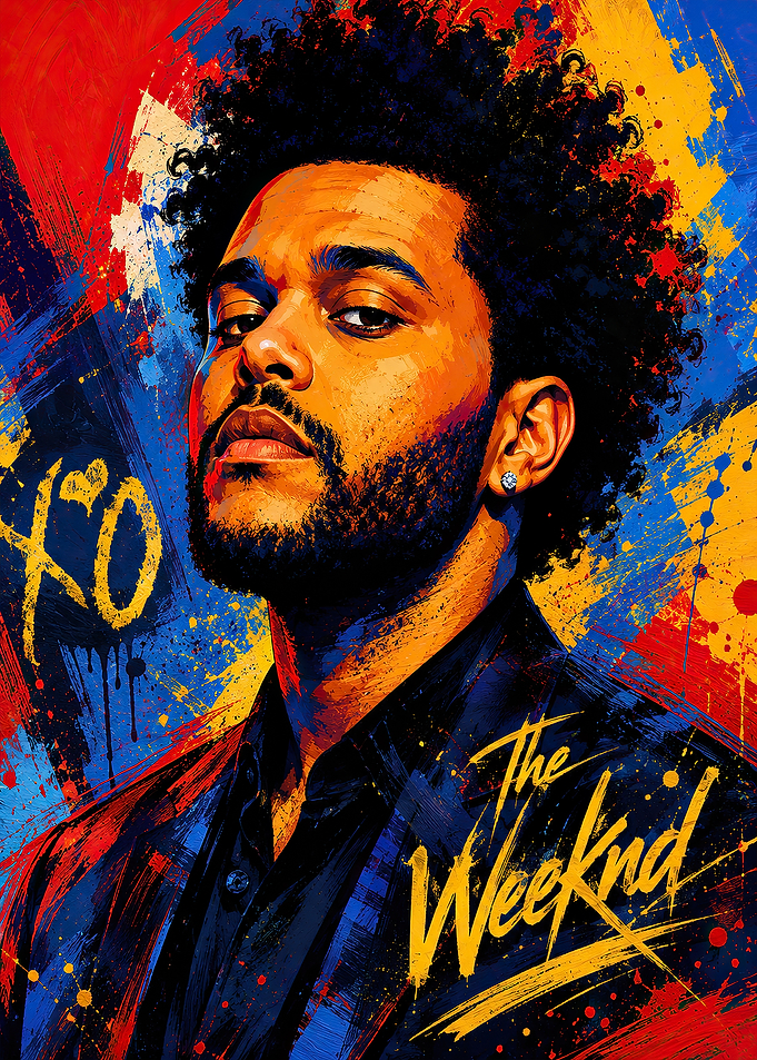 The Weeknd Abstract Portrait Poster
