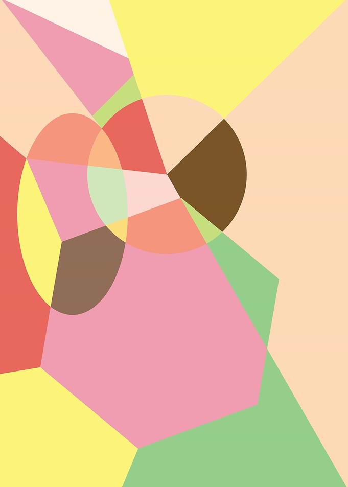 Pastel Geometric Abstract Composition