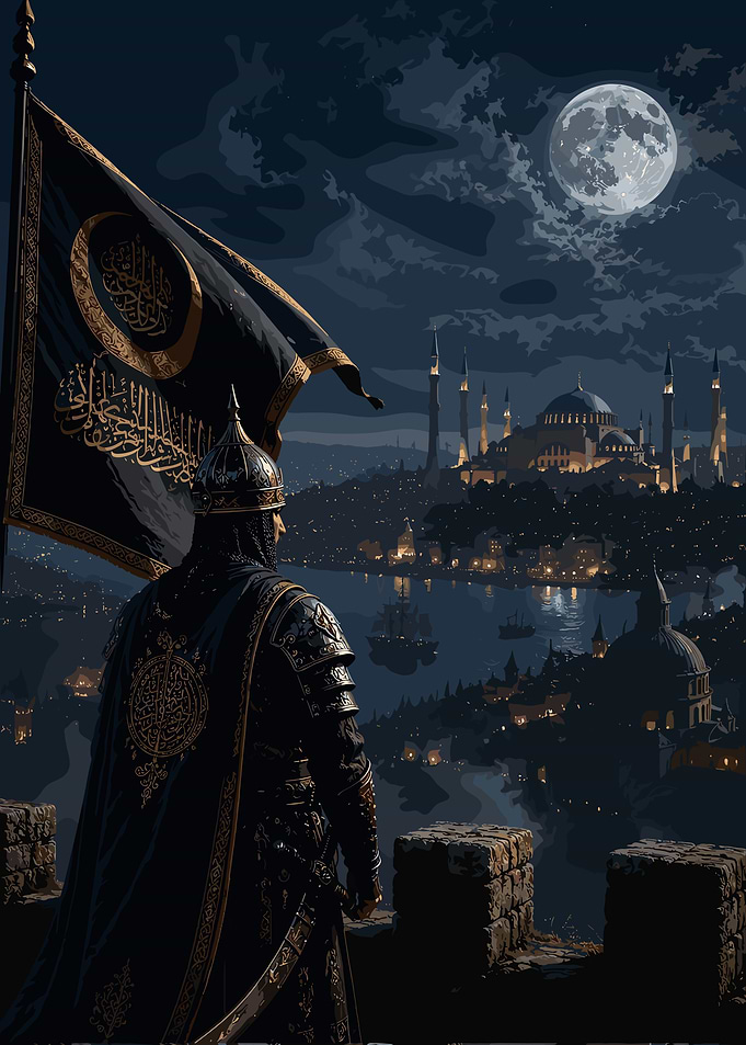 Ottoman Warrior Overlooking Constantinople