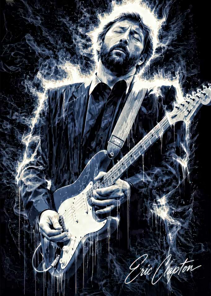 Eric Clapton Electric Guitar Performance Art