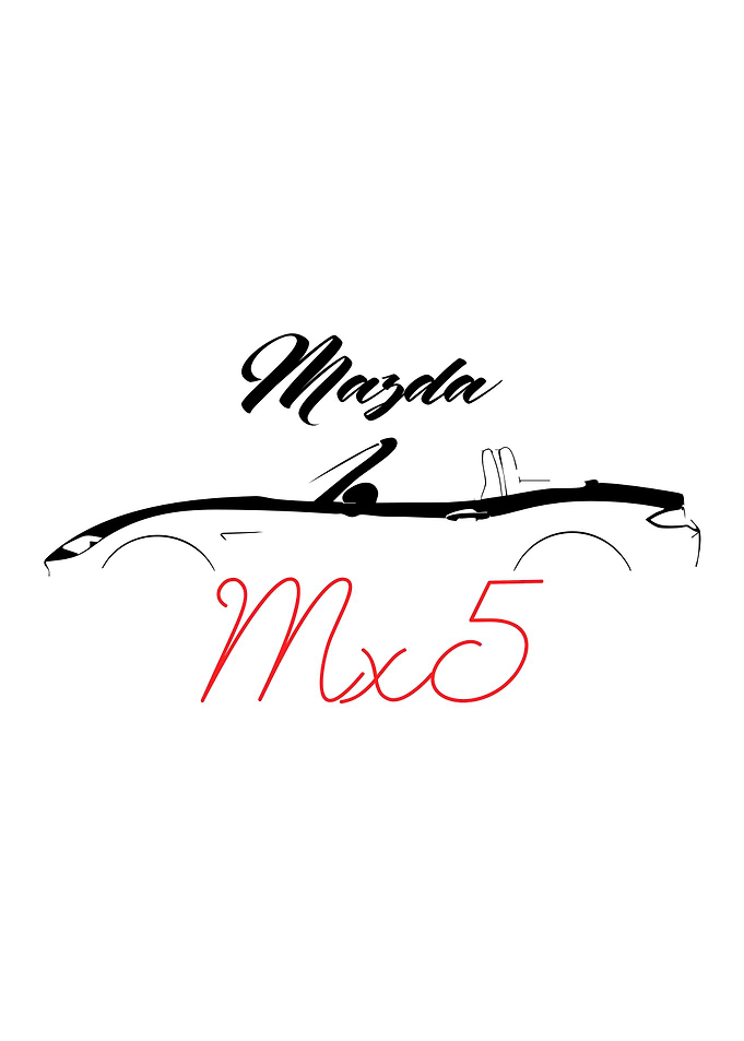 Minimalist Mazda MX-5 Line Art