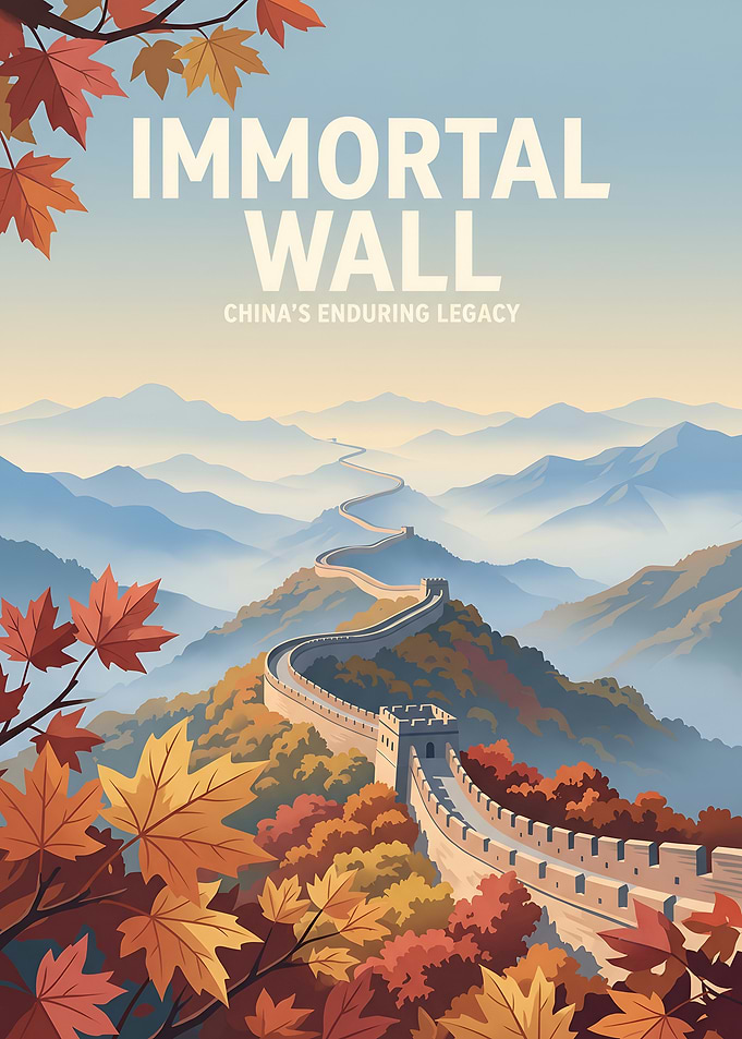 The Immortal Wall of China in Autumn