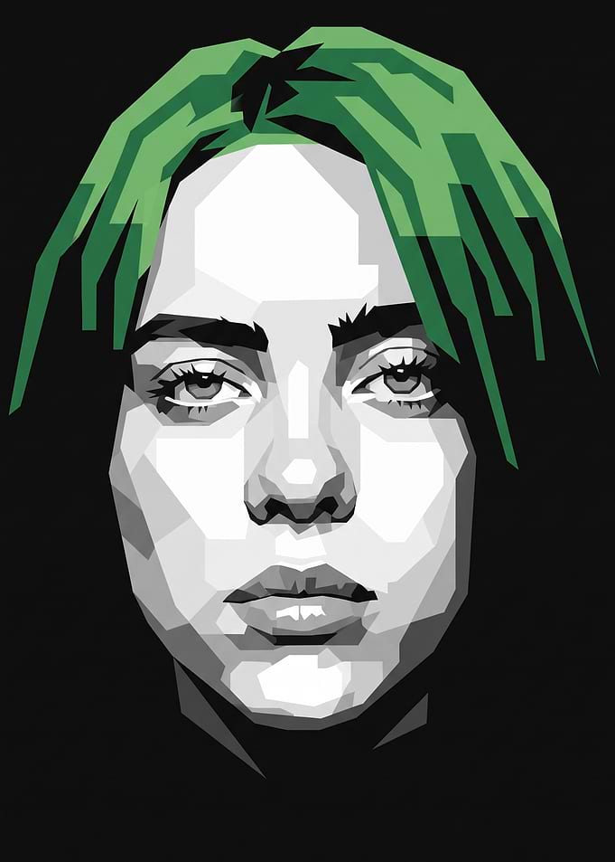 Billie Eilish Low Poly Portrait