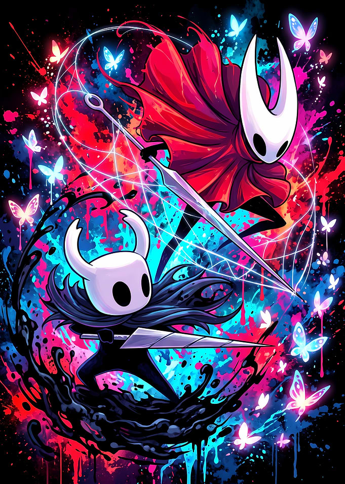 Hollow Knight and Hornet Battle Art
