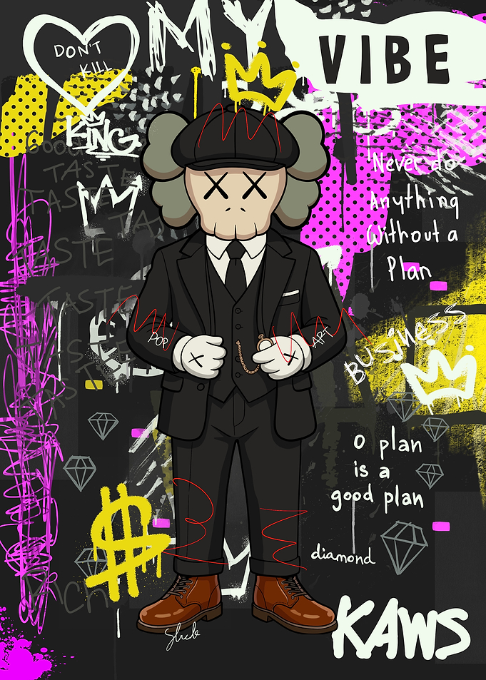 KAWS Peaky Blinders Style Pop Art