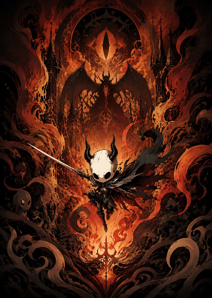 Hollow Knight Warrior in Hellfire