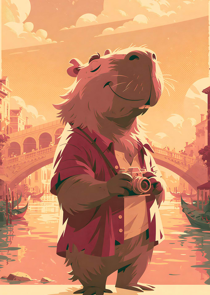 Capybara Tourist in Venice