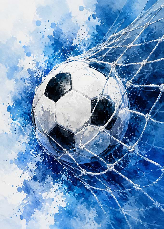 Soccer Ball Hitting Goal Net