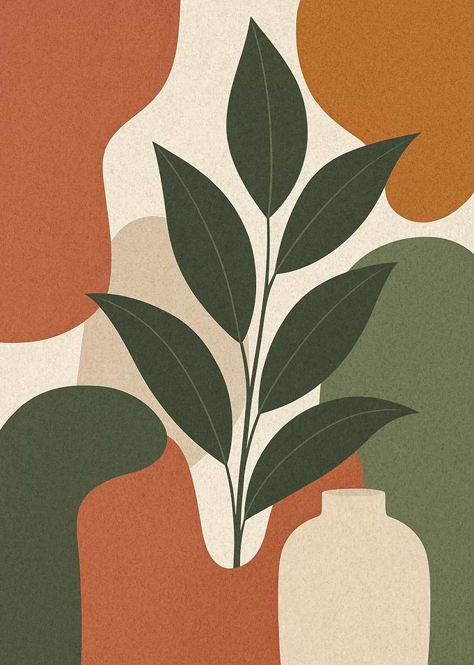 Minimalist Abstract Botanical Art Print