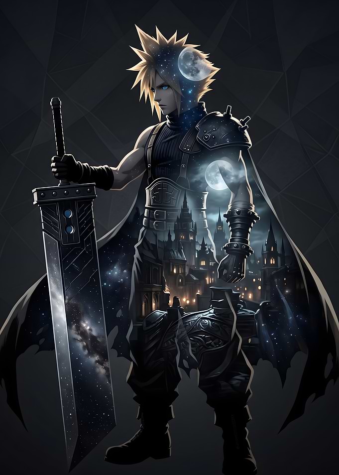 Final Fantasy VII Cloud Strife Cosmic Double Exposure