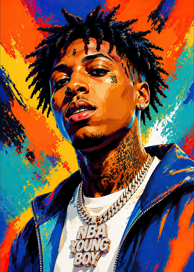 NBA YoungBoy Vibrant Pop Art Portrait
