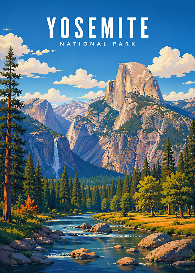 Yosemite National Park Vintage Poster