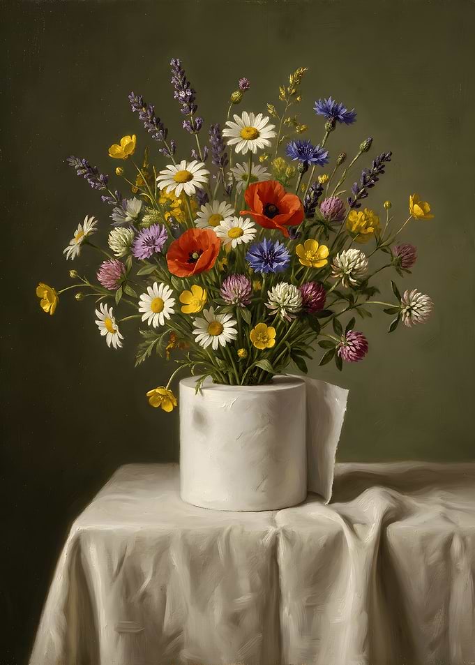 Wildflower Bouquet in Toilet Paper Roll