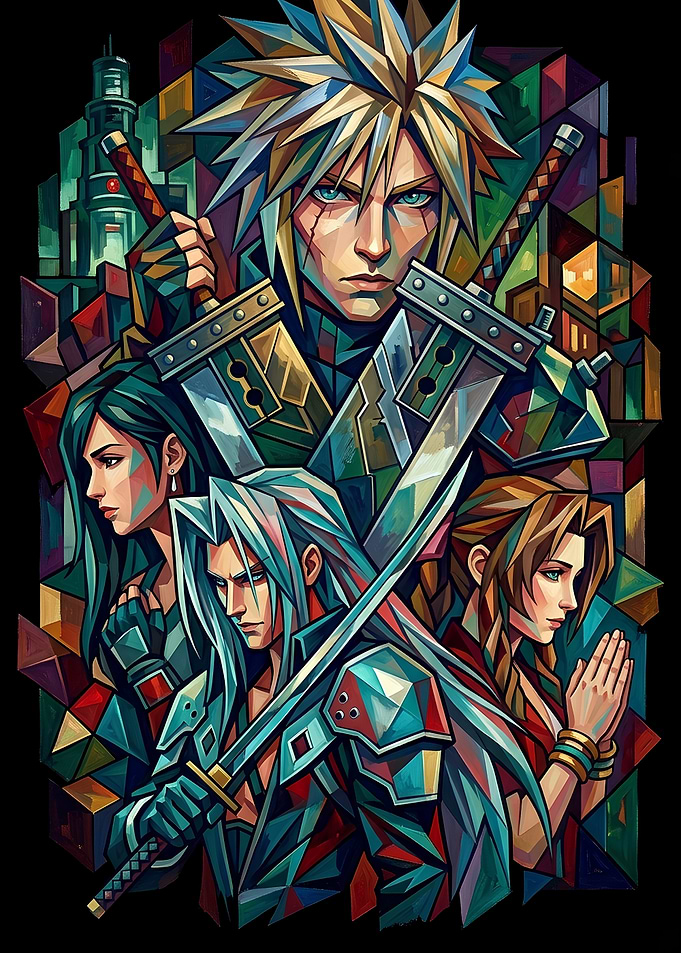 Final Fantasy VII Stained Glass Art