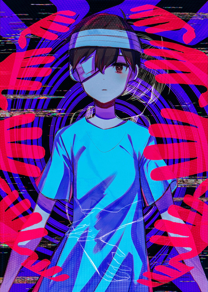 Omori Glitch Art Portrait