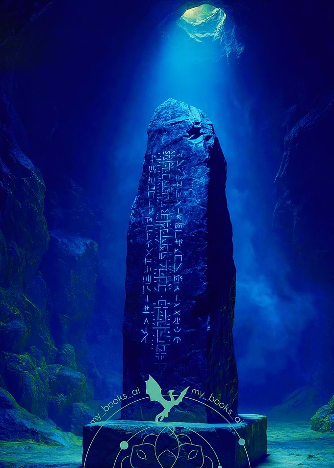 Mystical Glowing Rune Stone Monolith