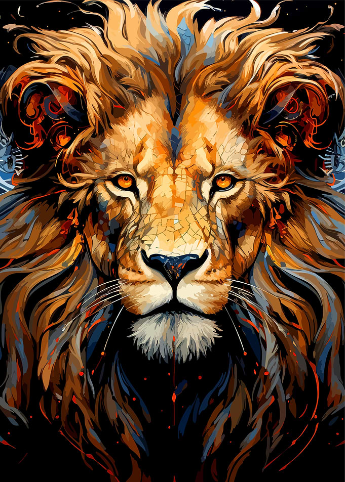 Majestic Abstract Lion Portrait