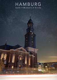 St. Michael's Church Hamburg Night Sky