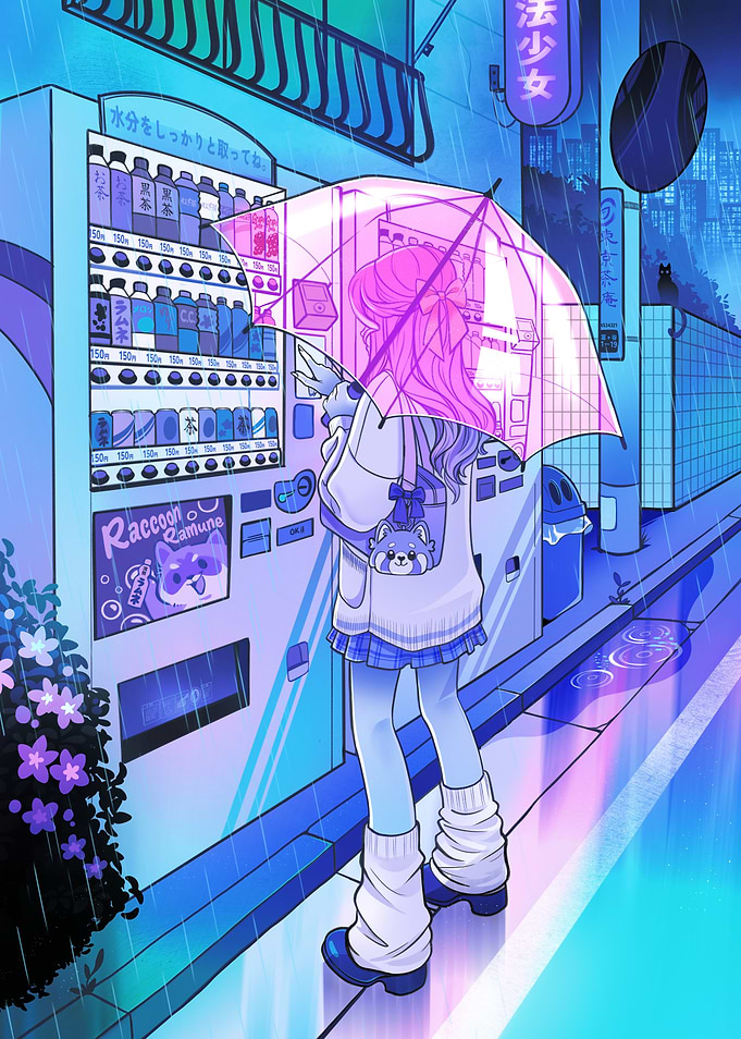 Anime Girl at Vending Machine