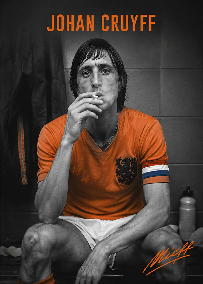 Johan Cruyff Vintage Football Poster