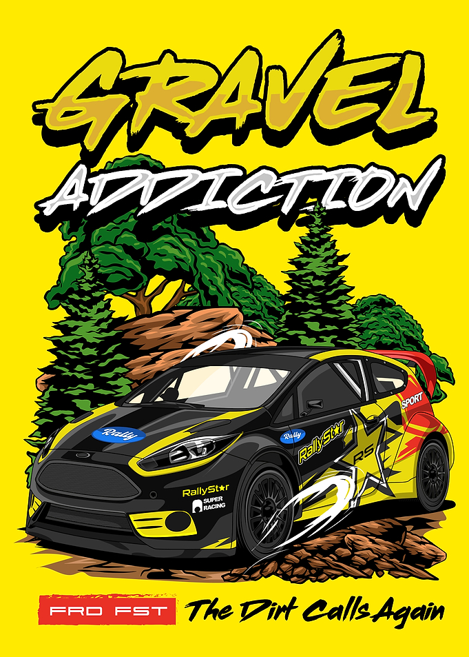 Gravel Addiction Rally Car Poster