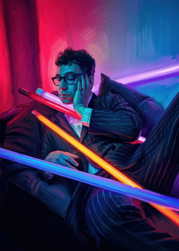 Jack Antonoff Neon Portrait