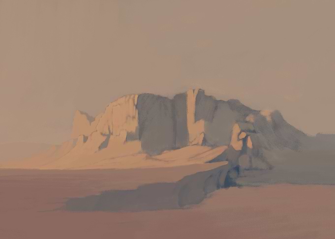 Minimalist Desert Rocky Landscape