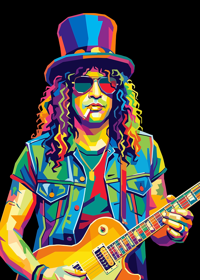 Colorful Pop Art Portrait of Slash