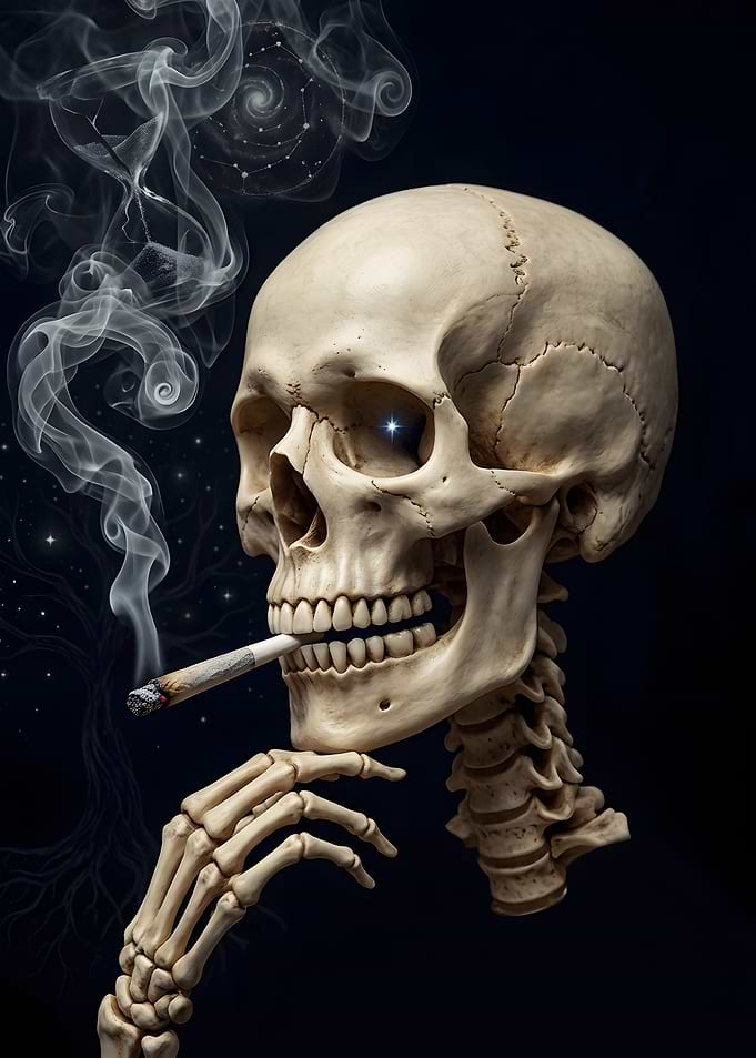 Smoking Skull with Cosmic Eye