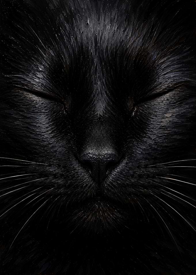 Close-up Portrait of Black Cat
