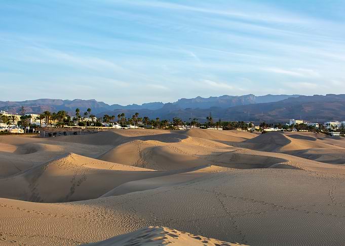 Maspalomas Sand Dunes at Sunset