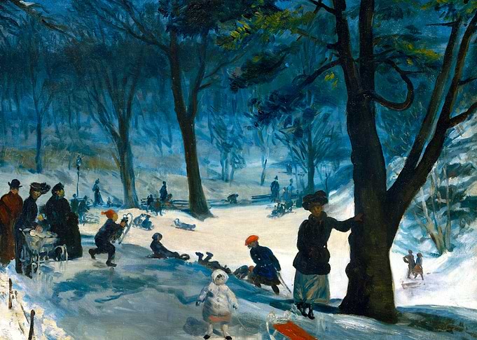 New York Central Park Winter Painting