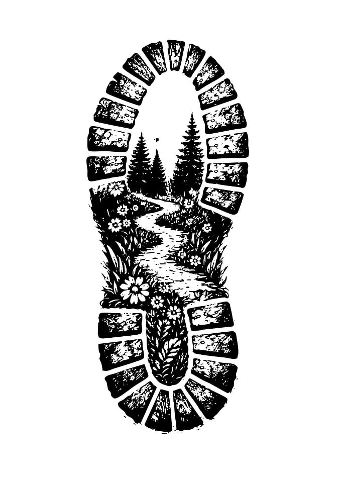Nature Trail Inside Boot Print