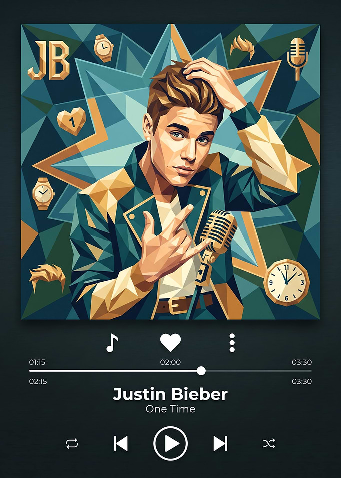 Justin Bieber Low Poly Music Art