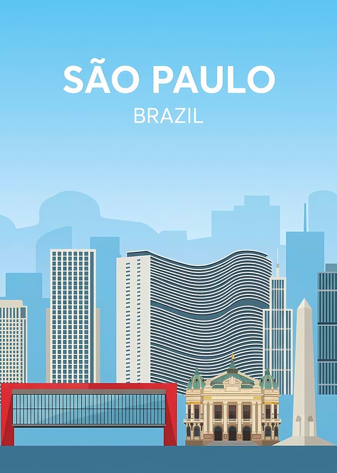 São Paulo Brazil Cityscape Poster