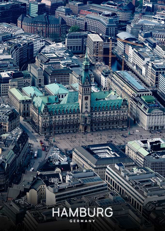 Aerial View of Hamburg City Hall