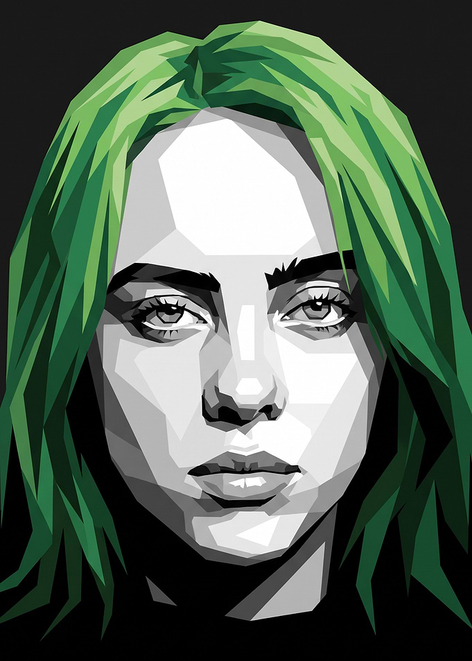 Billie Eilish Low Poly Portrait
