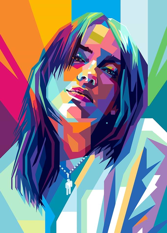 Billie Eilish WPAP Pop Art Portrait