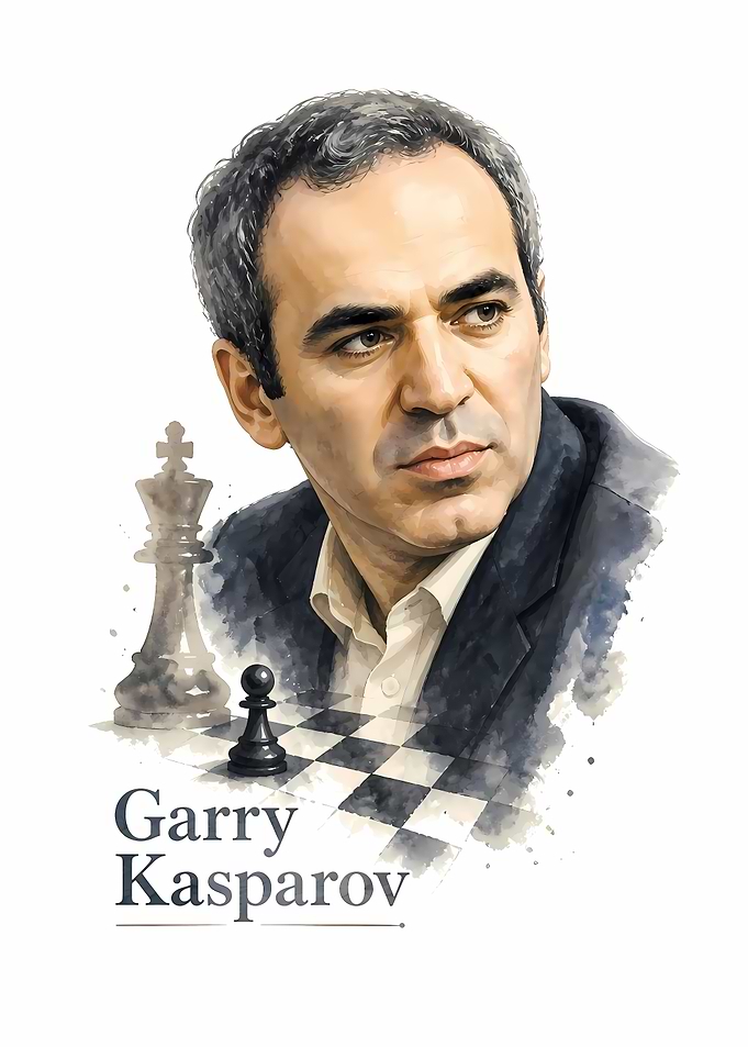 Garry Kasparov Chess Portrait