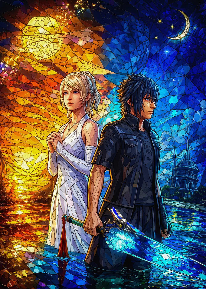 Final Fantasy XV Stained Glass Art