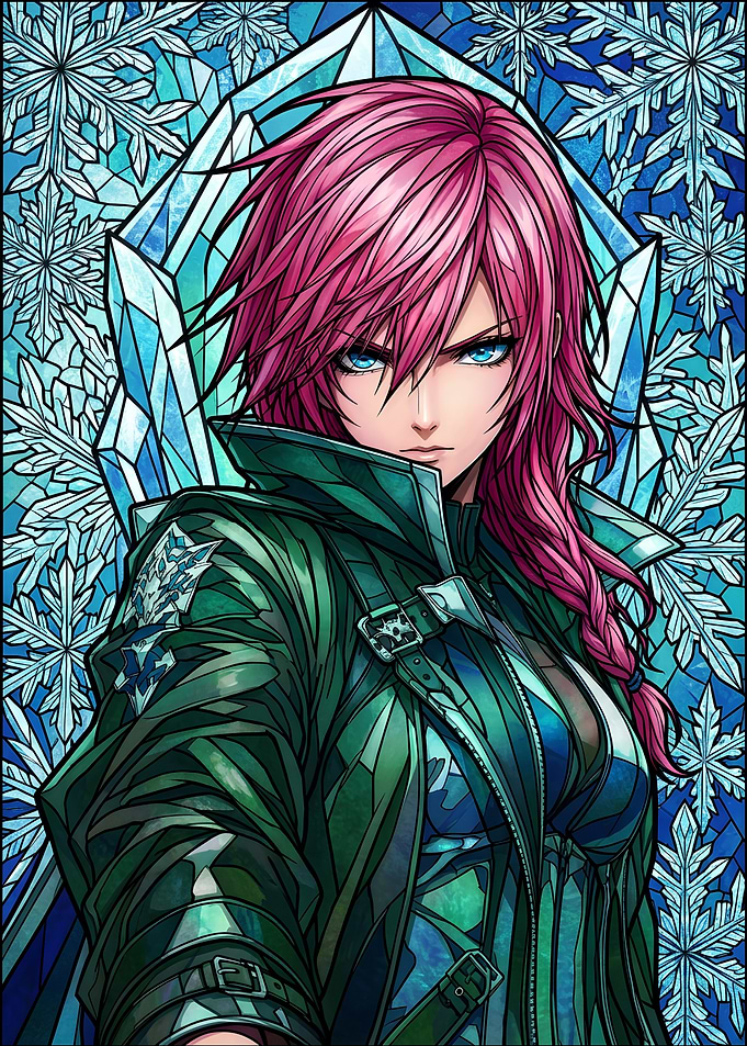Lightning Farron Stained Glass Portrait