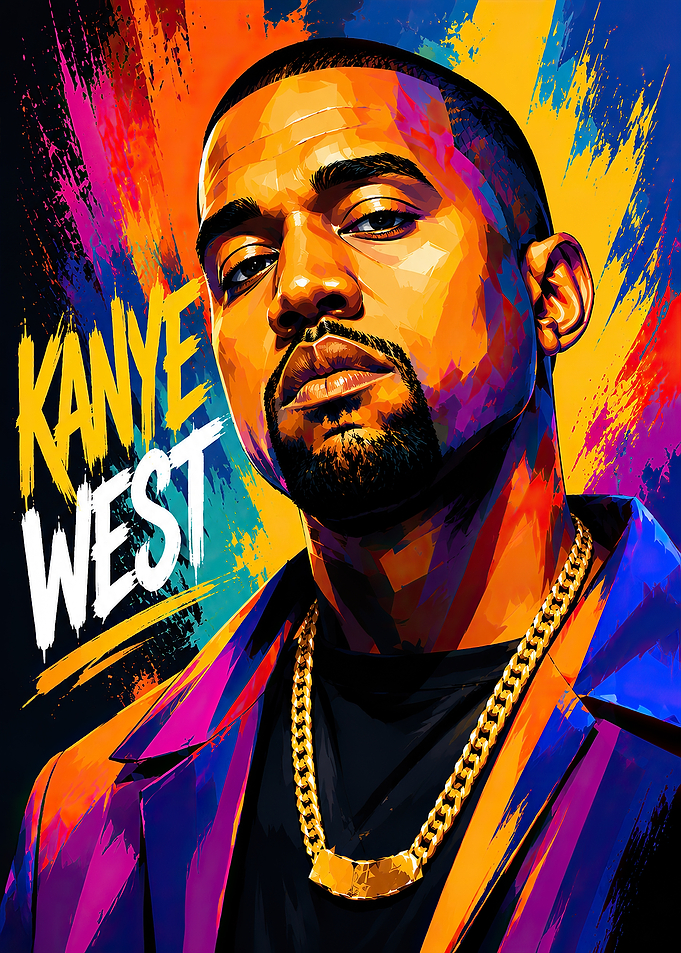 Kanye West Vibrant Pop Art Portrait